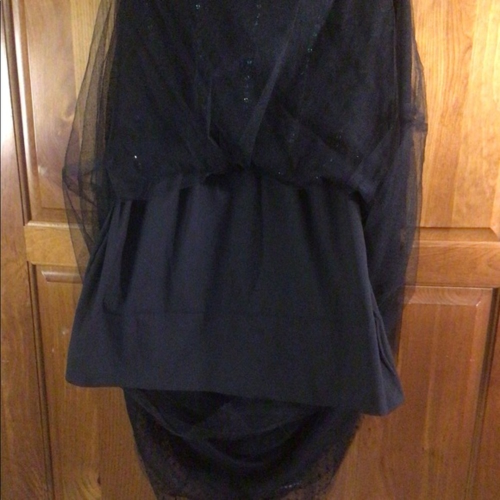 BEBE STRAPLESS BLACK/SILVER DRESS - Picture 10 of 16